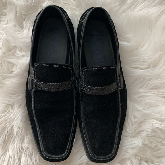 Kenneth Cole Reaction Suede Black Loafers sz 9 Good Condition - Picture 2 of 10
